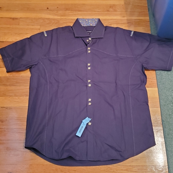 Bogosse Men's Short Sleeve Button Down Dress Shirt - Picture 2 of 6